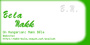 bela makk business card